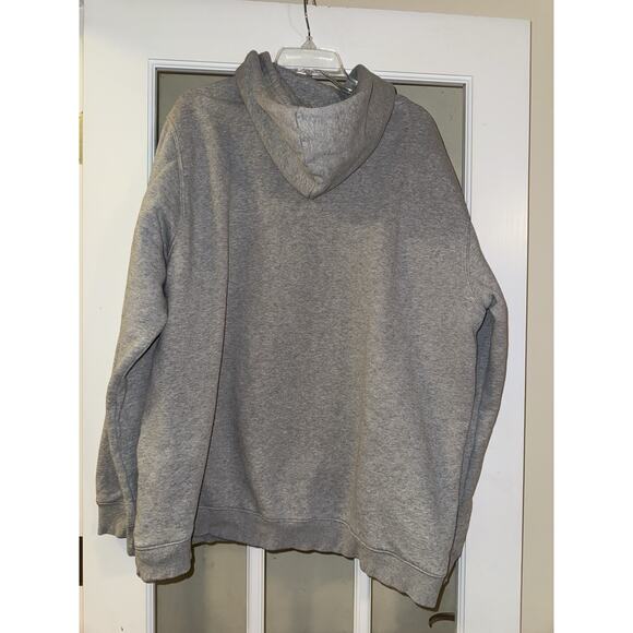 Adidas Hoodie Mens 2X Gray Trefoil Pullover Sweatshirt Pocket IM4525 Read - Picture 3 of 3